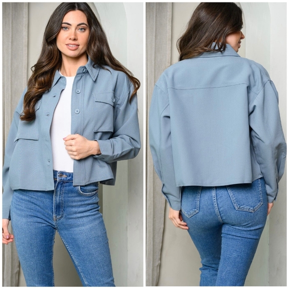 Jackets & Blazers - Beautiful Blue Lightweight Shacket